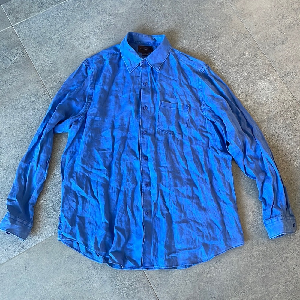 Mens black brown 1826 button down shirt